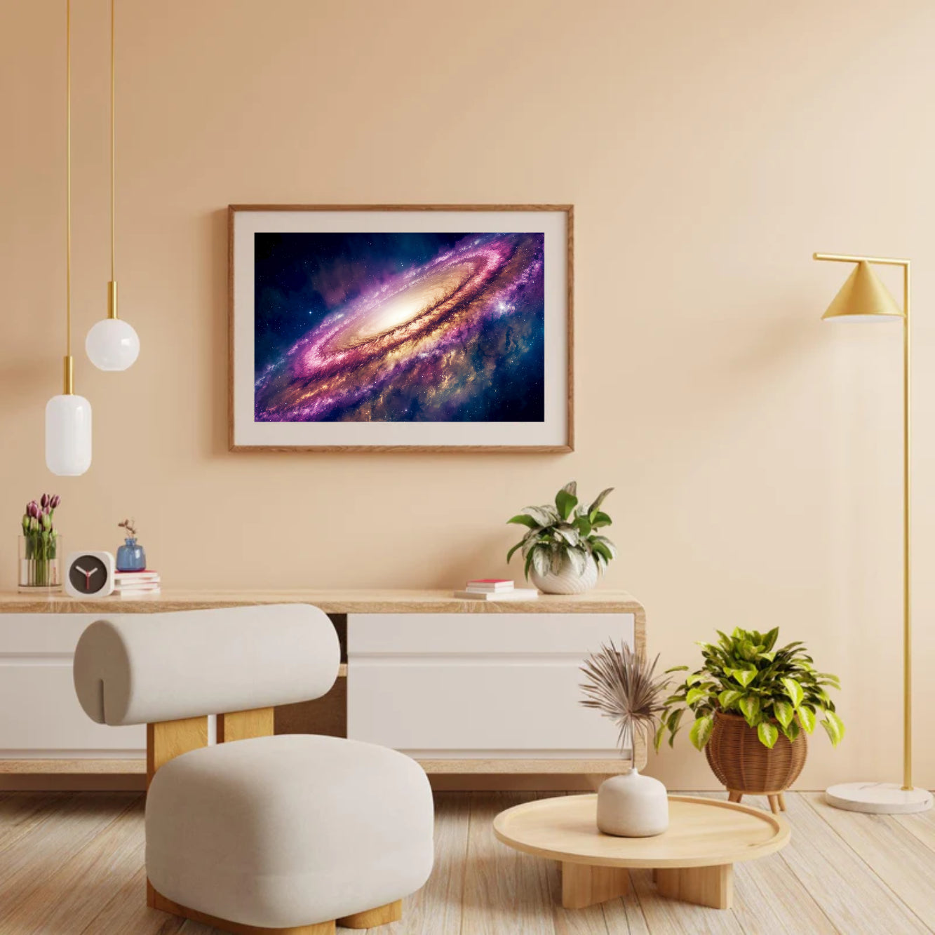 Diamantmalerei – Bunte Galaxie mit Sternen und Kometen