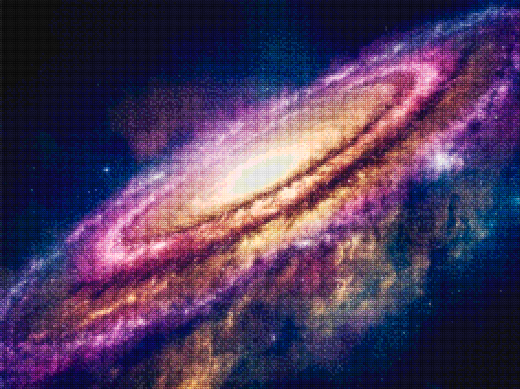 Diamantmalerei – Bunte Galaxie mit Sternen und Kometen