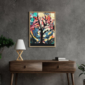 Diamantmalerei - Bunter Hintergrund hinter dem Baum - SEOS Shop ®