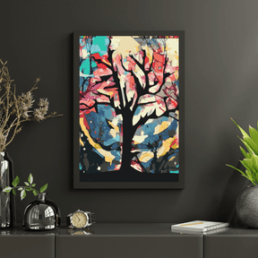 Diamantmalerei - Bunter Hintergrund hinter dem Baum - SEOS Shop ®