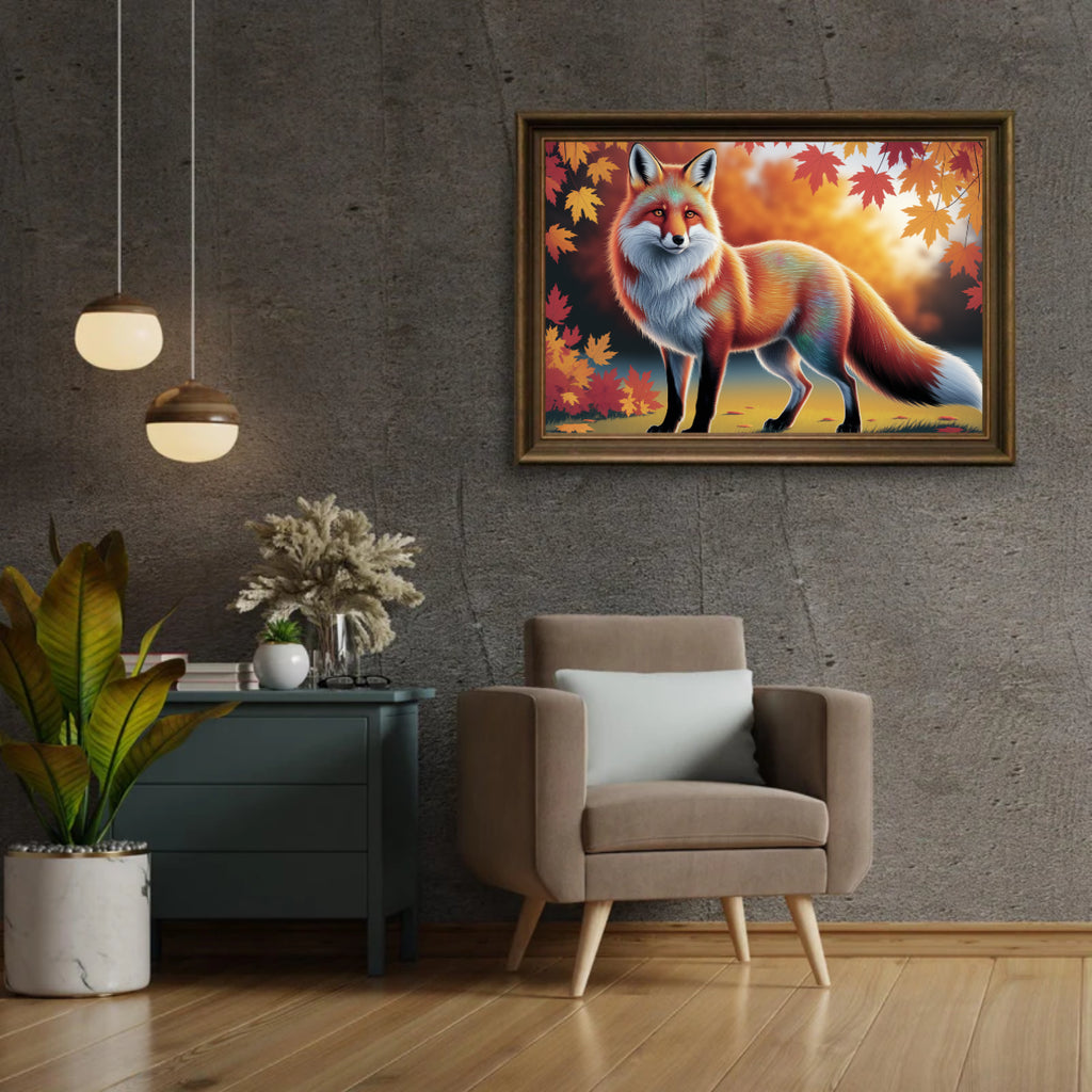 Diamond Painting - Bunter Fuchs mit wallendem Fell
