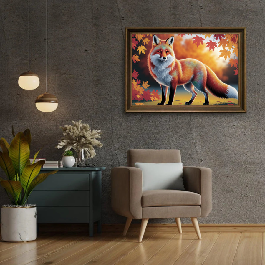 Diamond Painting - Bunter Fuchs mit wallendem Fell