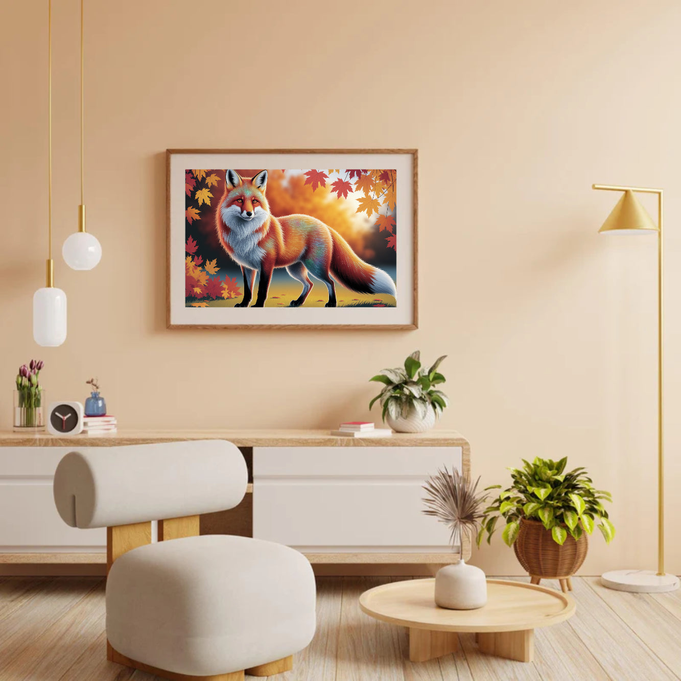 Diamond Painting - Bunter Fuchs mit wallendem Fell