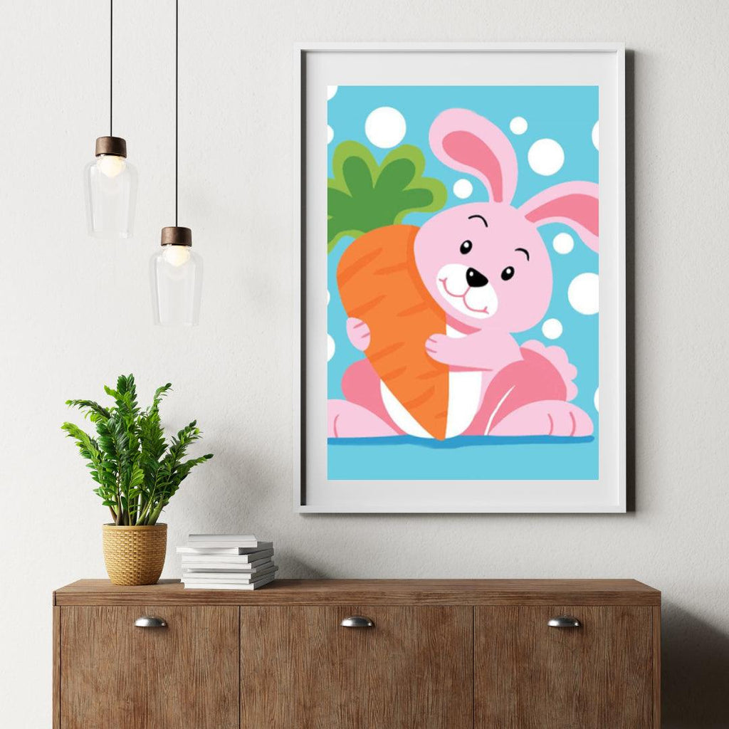 Diamond Painting - Kaninchen mit Karotte - SEOS®