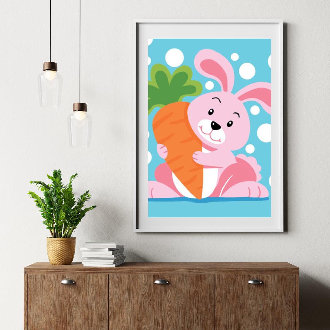 Diamond Painting - Kaninchen mit Karotte - SEOS®