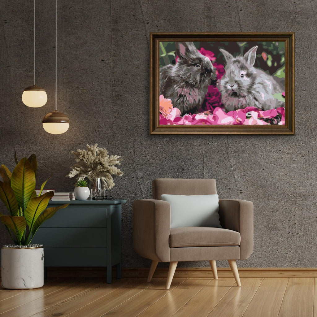 Diamond Painting - Kaninchen zwischen Blumen - SEOS®
