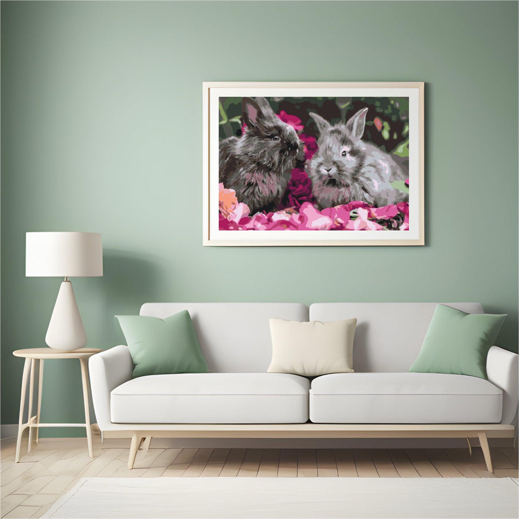 Diamond Painting - Kaninchen zwischen Blumen - SEOS®