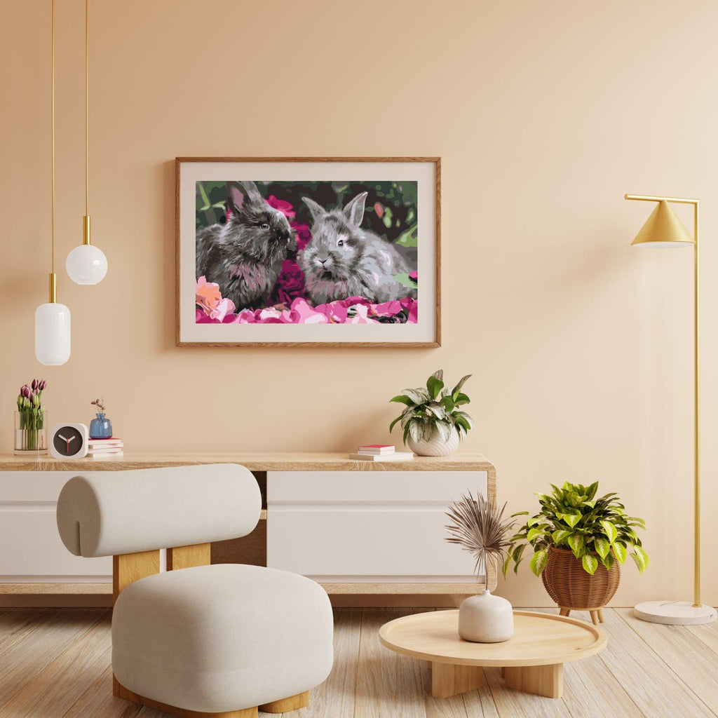 Diamond Painting - Kaninchen zwischen Blumen - SEOS®