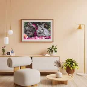 Diamond Painting - Kaninchen zwischen Blumen - SEOS®
