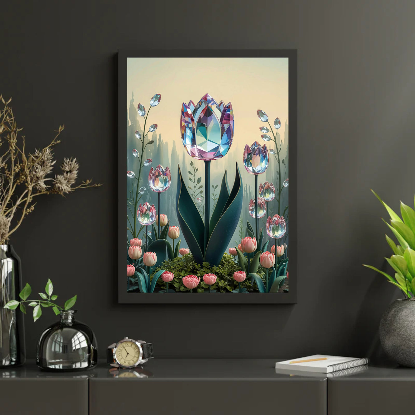 Diamantmalerei - Kristall-Tulpenblüte V1