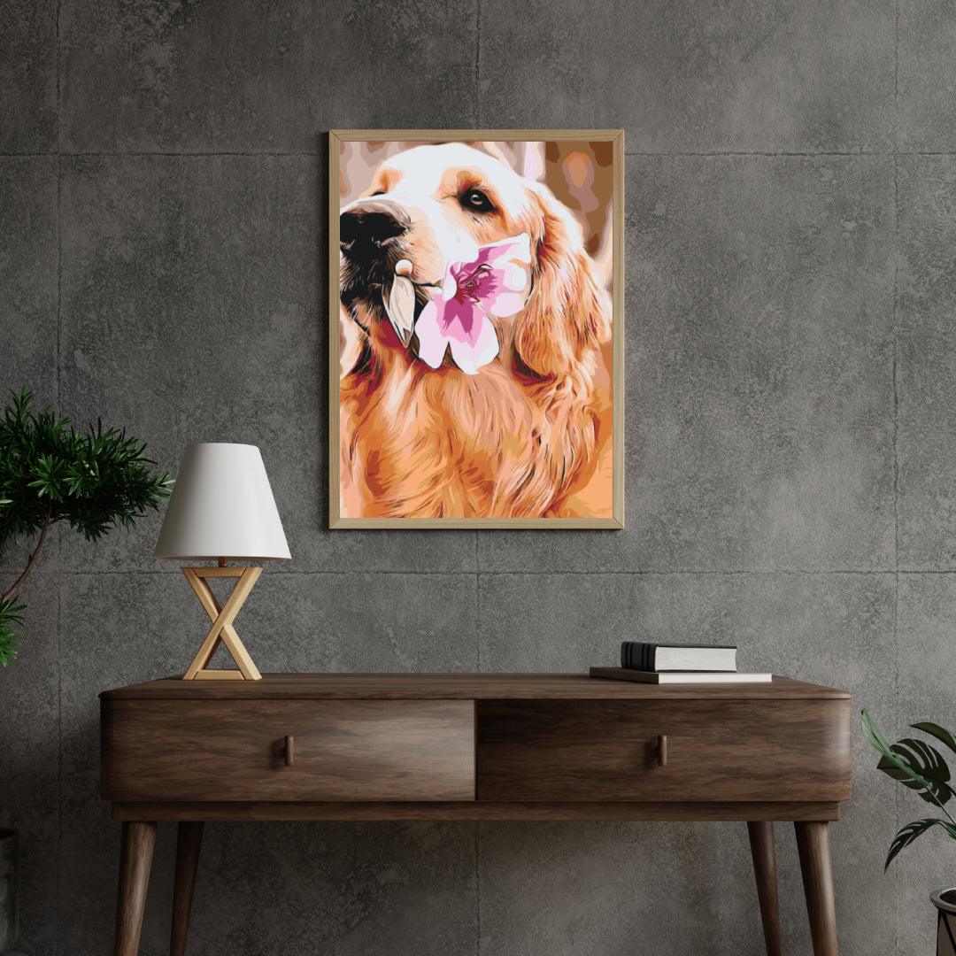 Diamond Painting - Labrador mit Blume - SEOS®