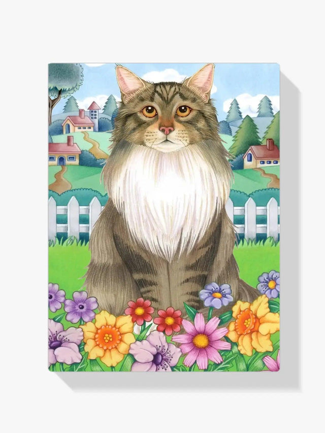 Diamantmalerei - Frühlings-Maine-Coon