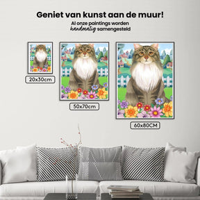 Diamantmalerei - Frühlings-Maine-Coon