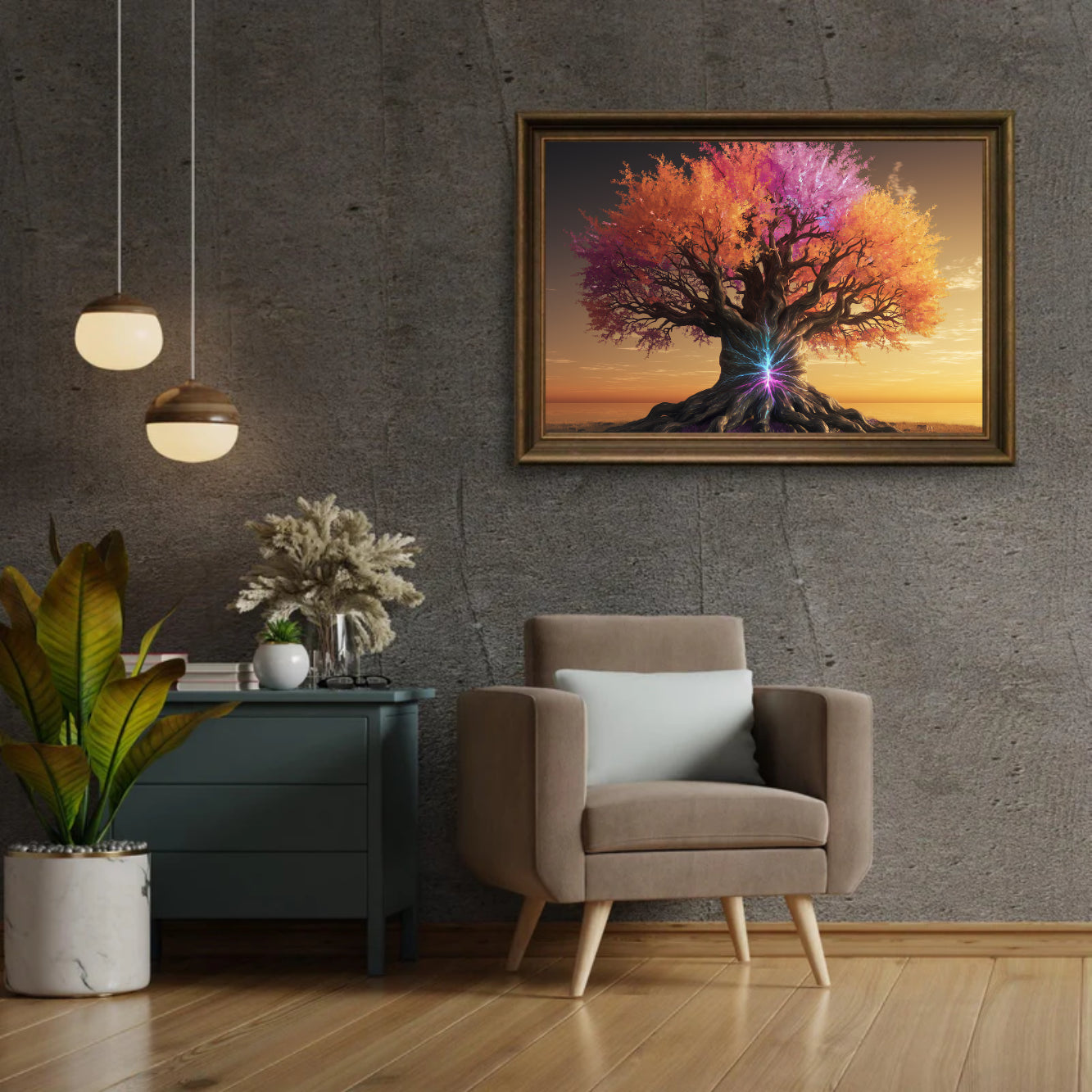 Diamond Painting - Lebensbaum mit bunten Blättern