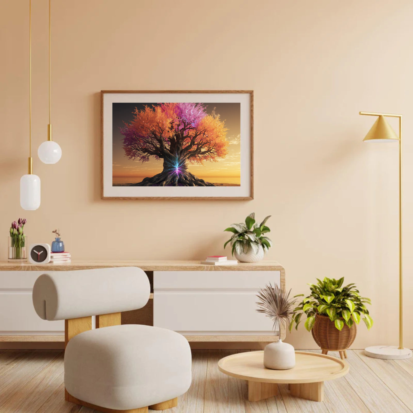 Diamond Painting - Lebensbaum mit bunten Blättern