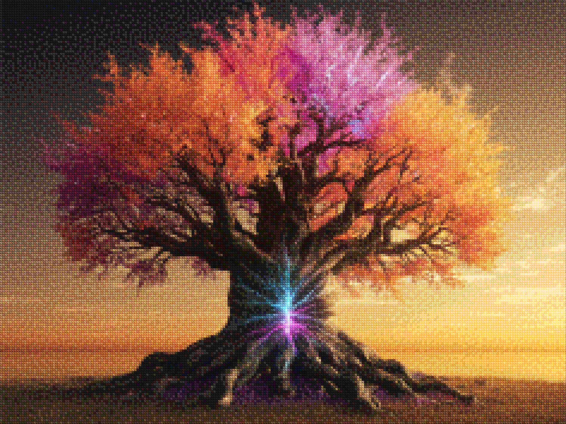 Diamond Painting - Lebensbaum mit bunten Blättern