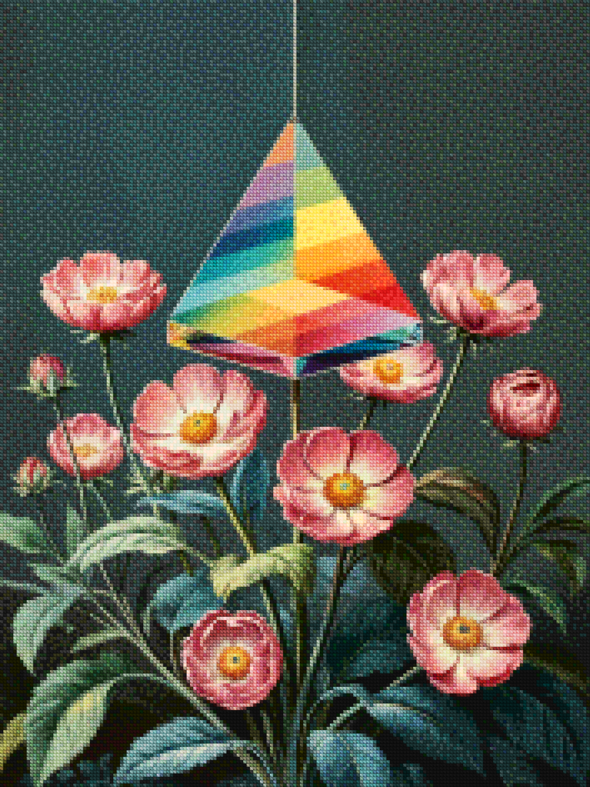 Diamantmalerei – Licht durch Blüte