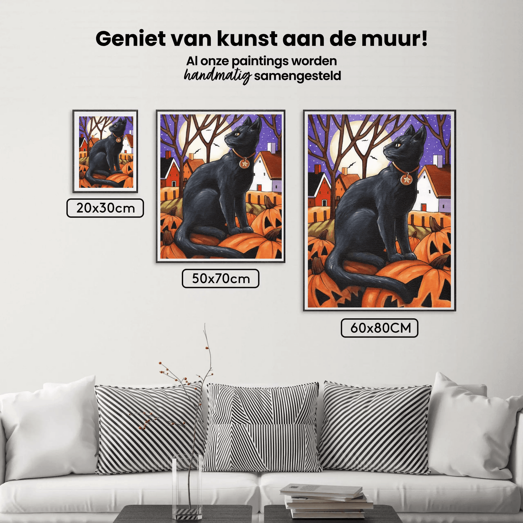 Diamantmalerei Mondkatze &amp; Kürbisse