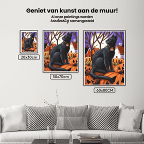 Diamantmalerei Mondkatze &amp; Kürbisse