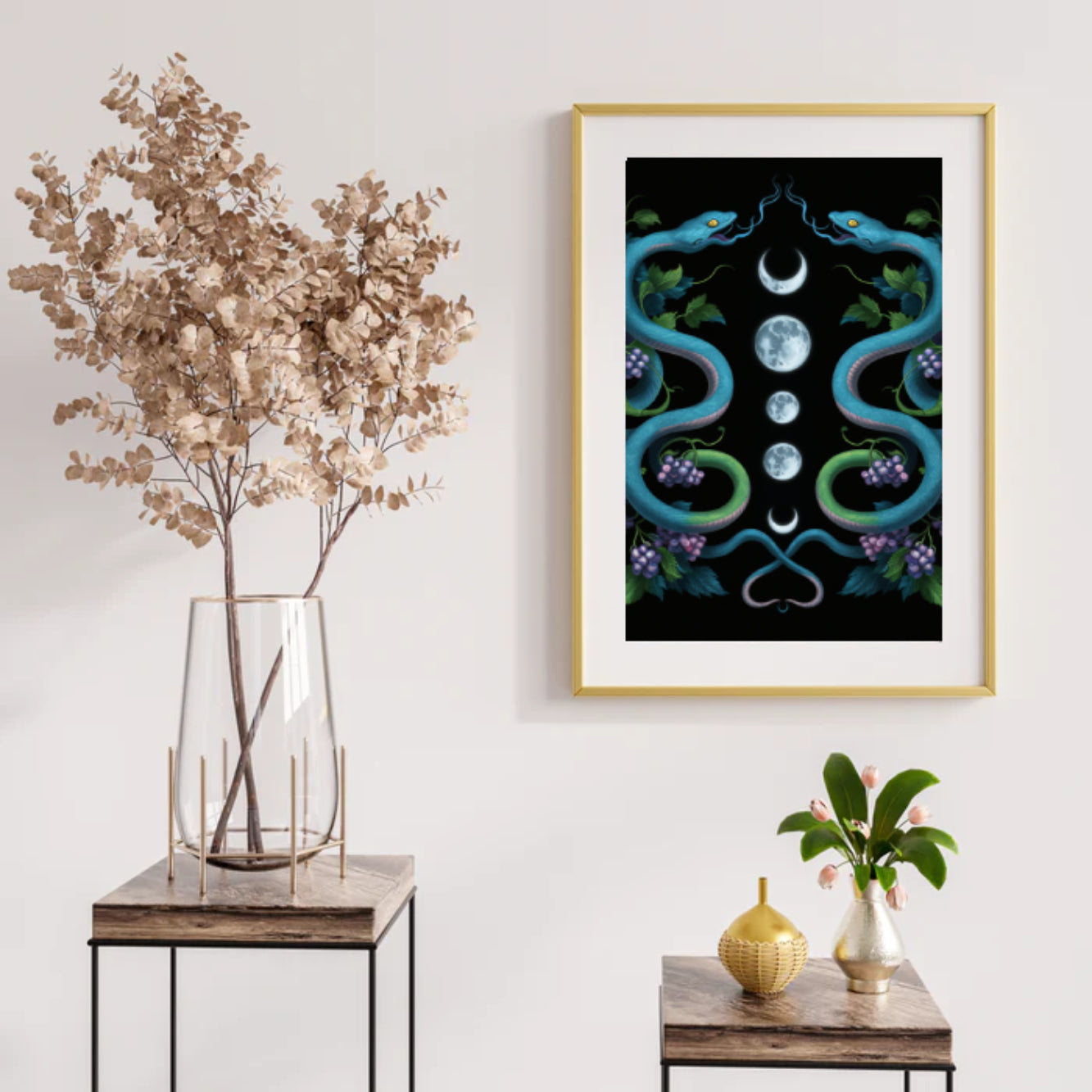 Diamantmalerei – Zwillingsschlangen-Mondphasen