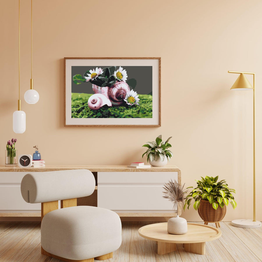 Diamantmalerei - Gänseblümchen in der Muschel - SEOS Shop ®