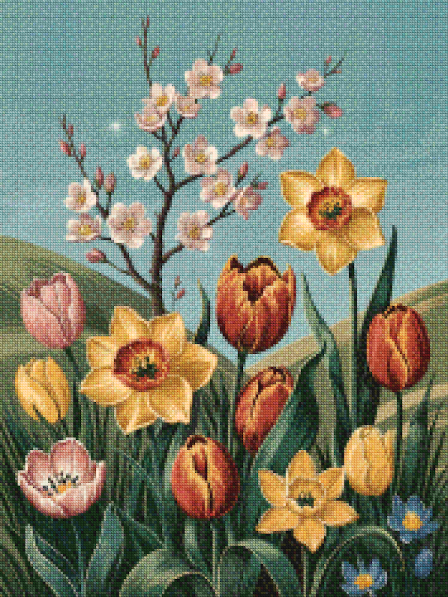 Diamantmalerei - Morgen der Glockenblüte