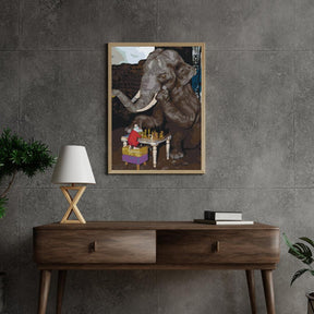 Diamantmalerei – Elefant und Maus spielen Schach – SEOS®