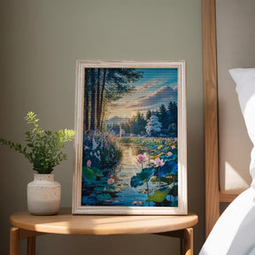 Diamantmalerei – Erwachen des Lotusteichs