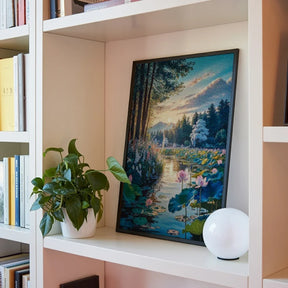 Diamantmalerei – Erwachen des Lotusteichs