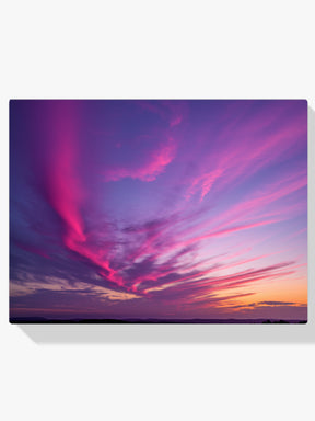 Diamantmalerei – Lila und rosa Wolken bei Sonnenuntergang