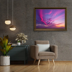 Diamantmalerei – Lila und rosa Wolken bei Sonnenuntergang