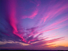 Diamantmalerei – Lila und rosa Wolken bei Sonnenuntergang