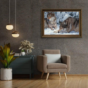 Diamantmalerei – Friedliche Grautöne: Fesselnder Wolf