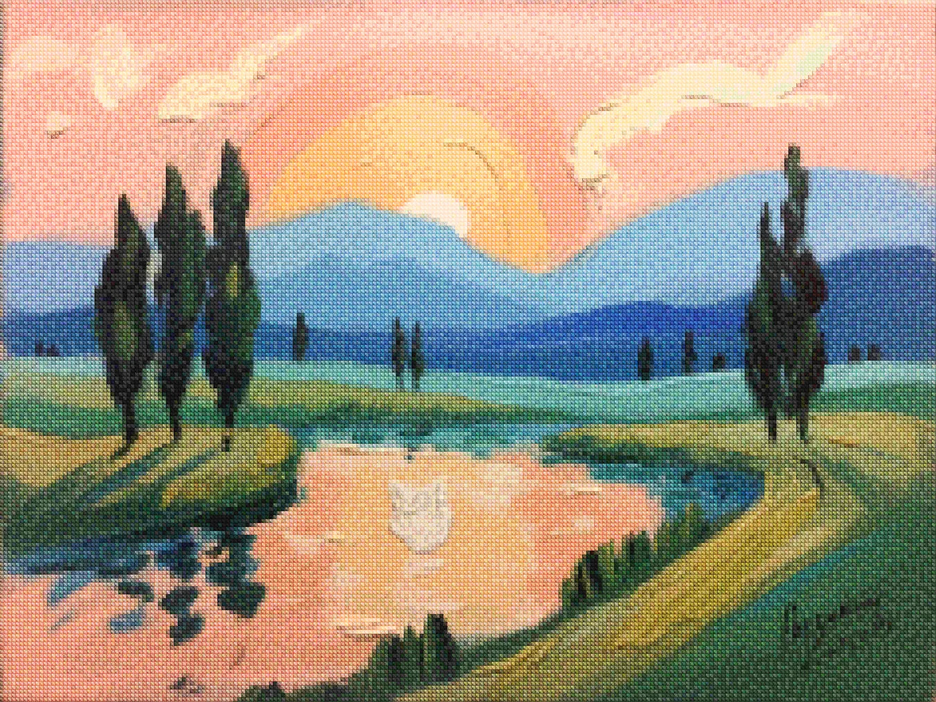 Diamantmalerei – Pfirsichfarbene Abende