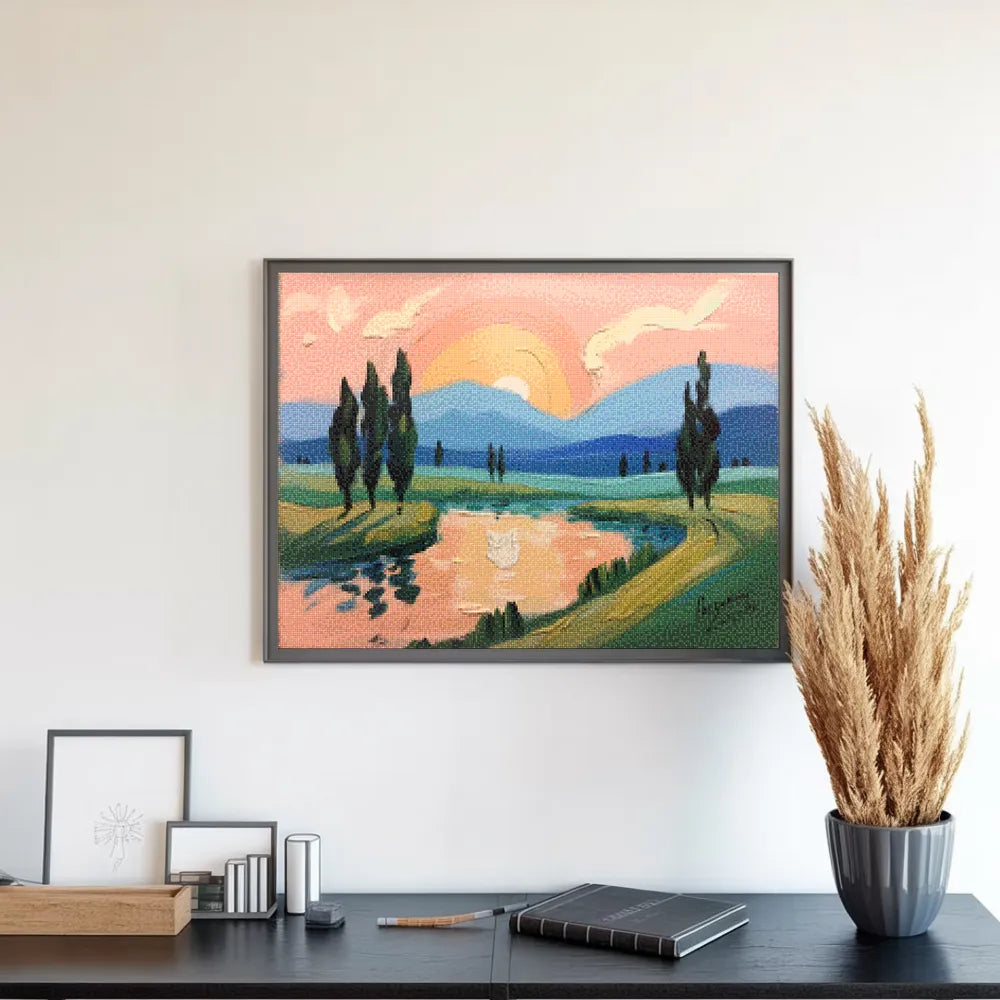 Diamantmalerei – Pfirsichfarbene Abende