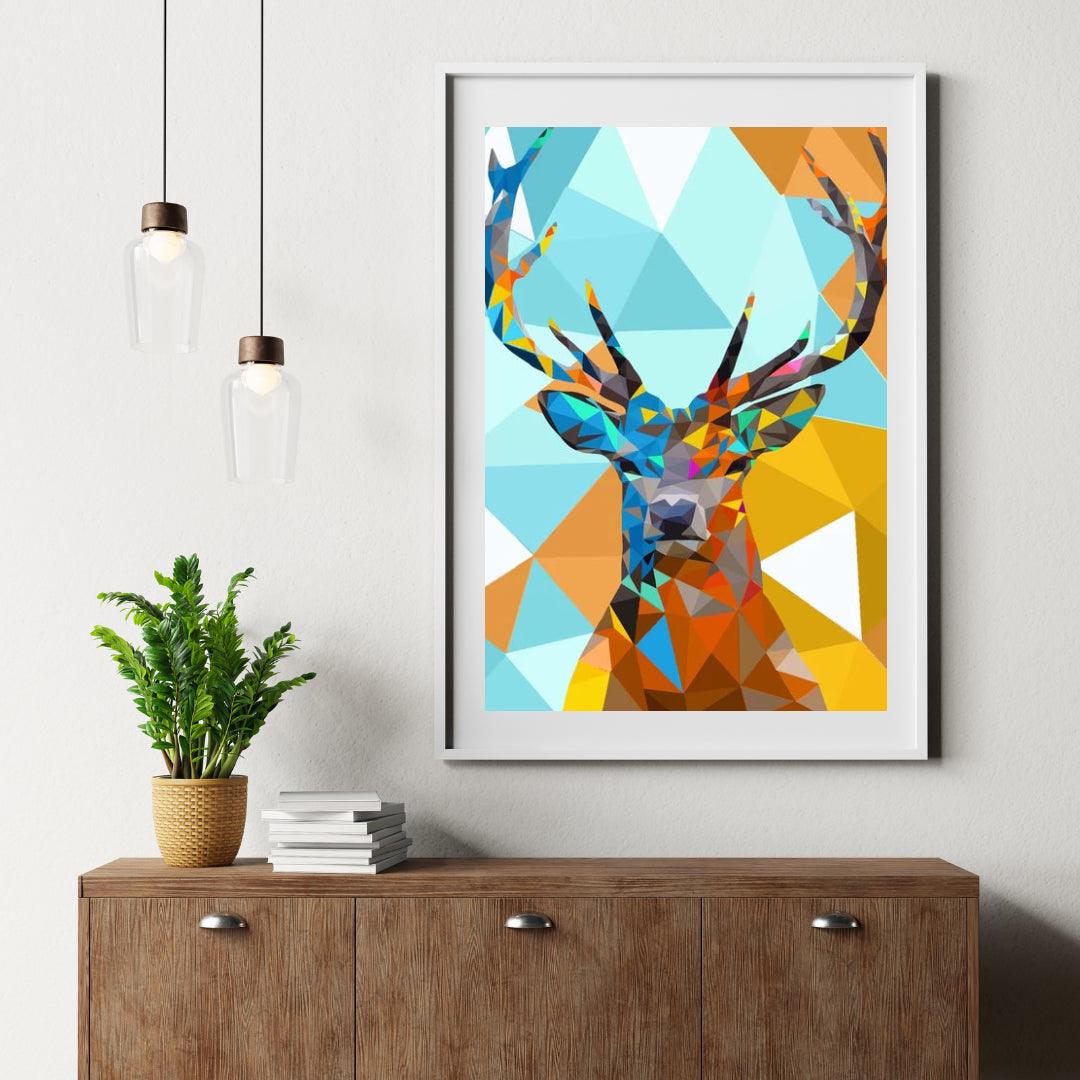 Diamantmalerei - Polygon-Hirschkopf 1 - SEOS®