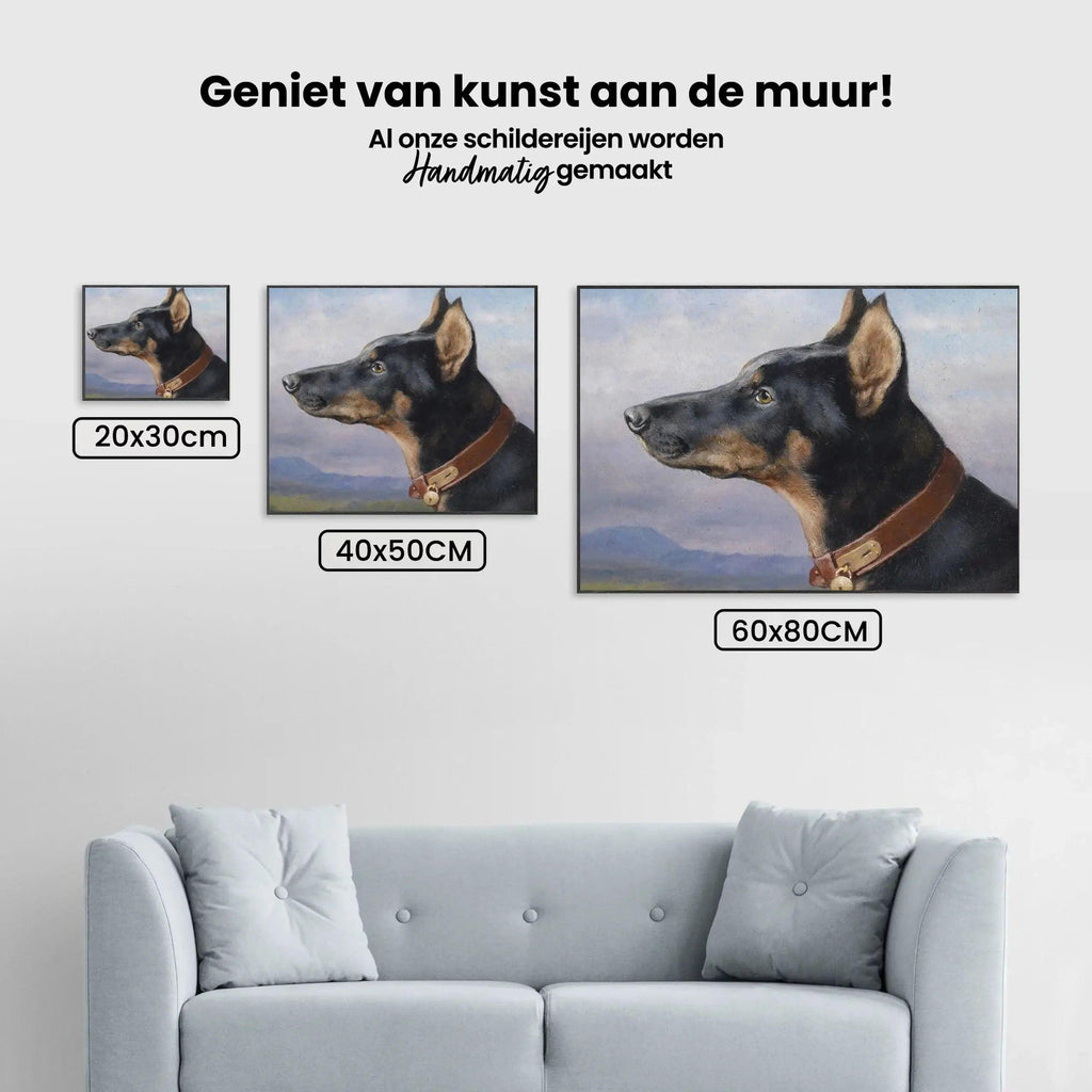 Diamantmalerei - Porträt eines Dobermanns