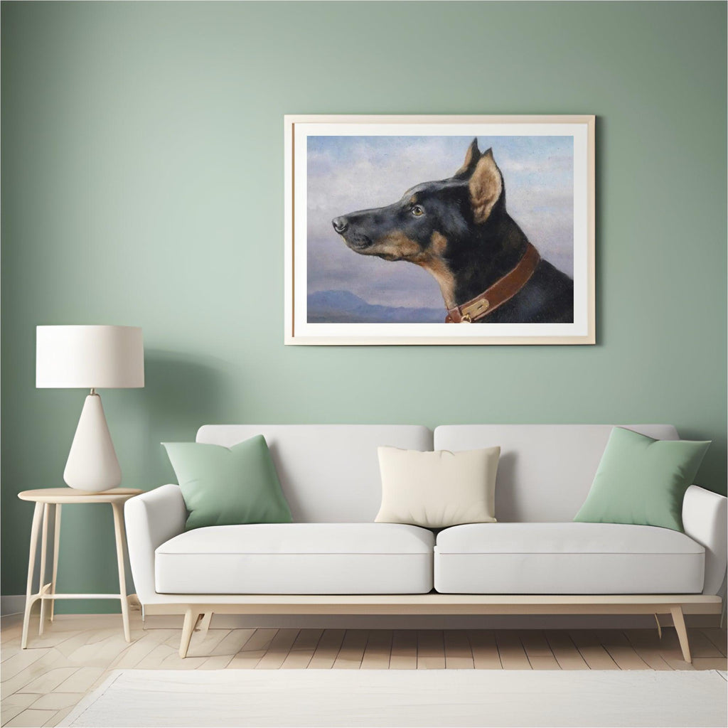 Diamantmalerei - Porträt eines Dobermanns