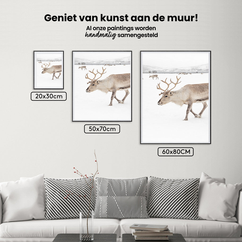 Diamantmalerei - Rentier in einer Winterlandschaft