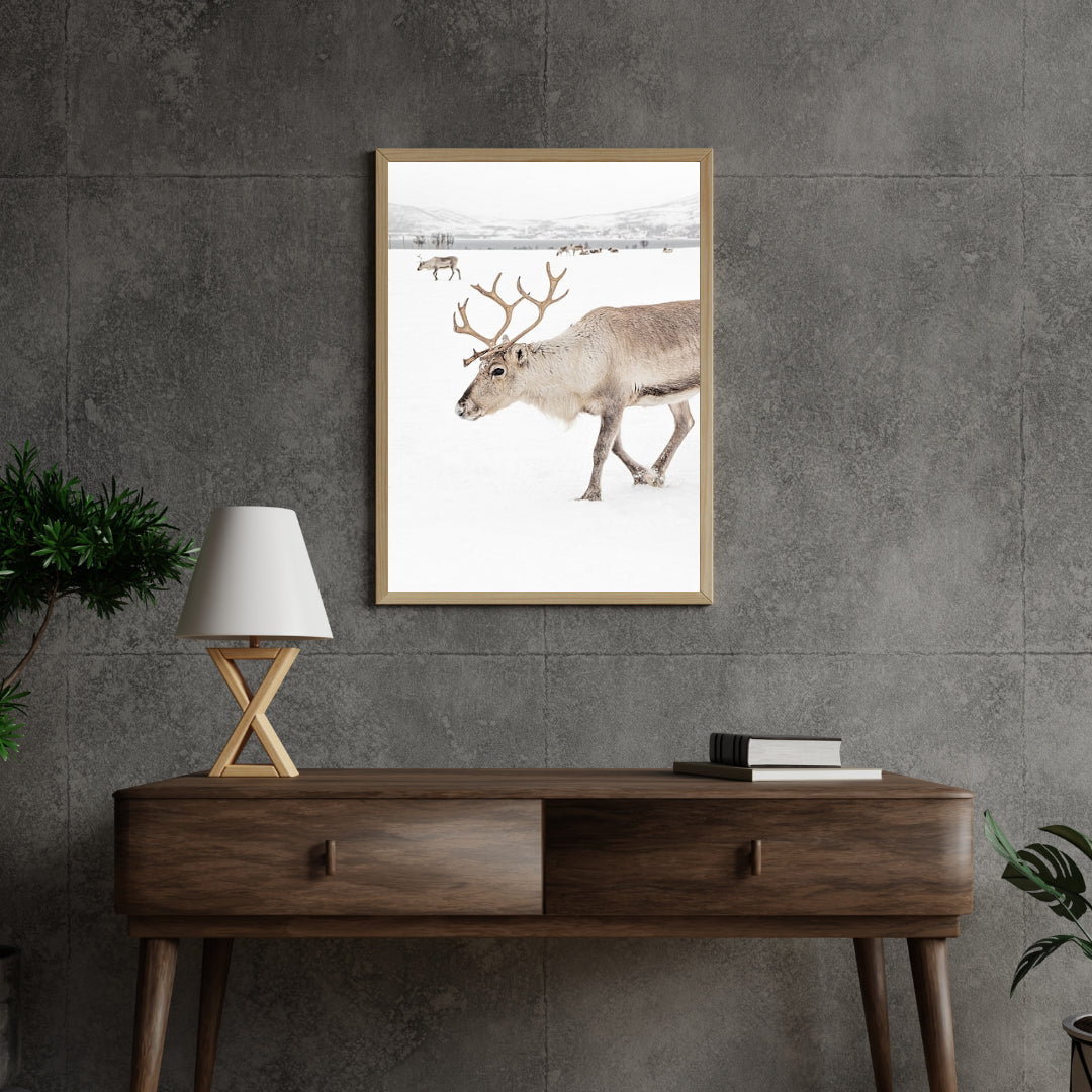 Diamantmalerei - Rentier in einer Winterlandschaft