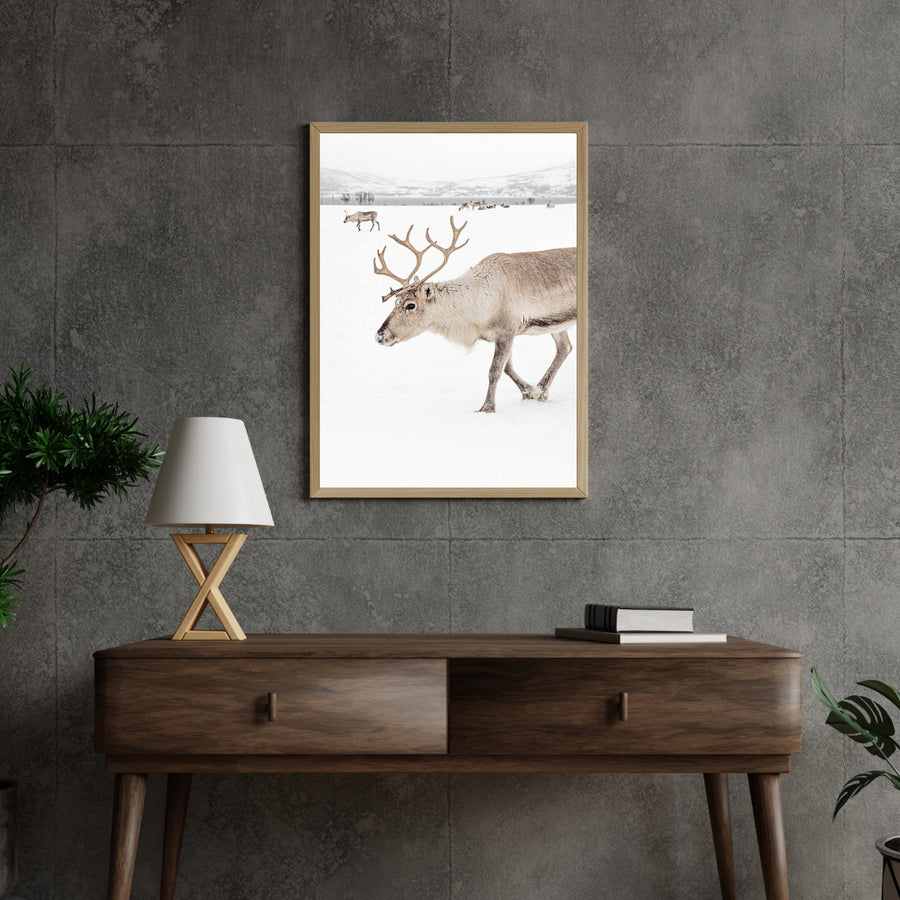 Diamantmalerei - Rentier in einer Winterlandschaft