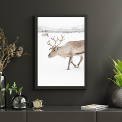 Diamantmalerei - Rentier in einer Winterlandschaft