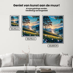 Diamantmalerei – Dämmerung über den Teehügeln