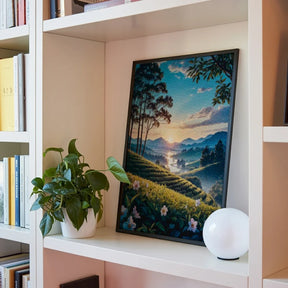 Diamantmalerei – Dämmerung über den Teehügeln