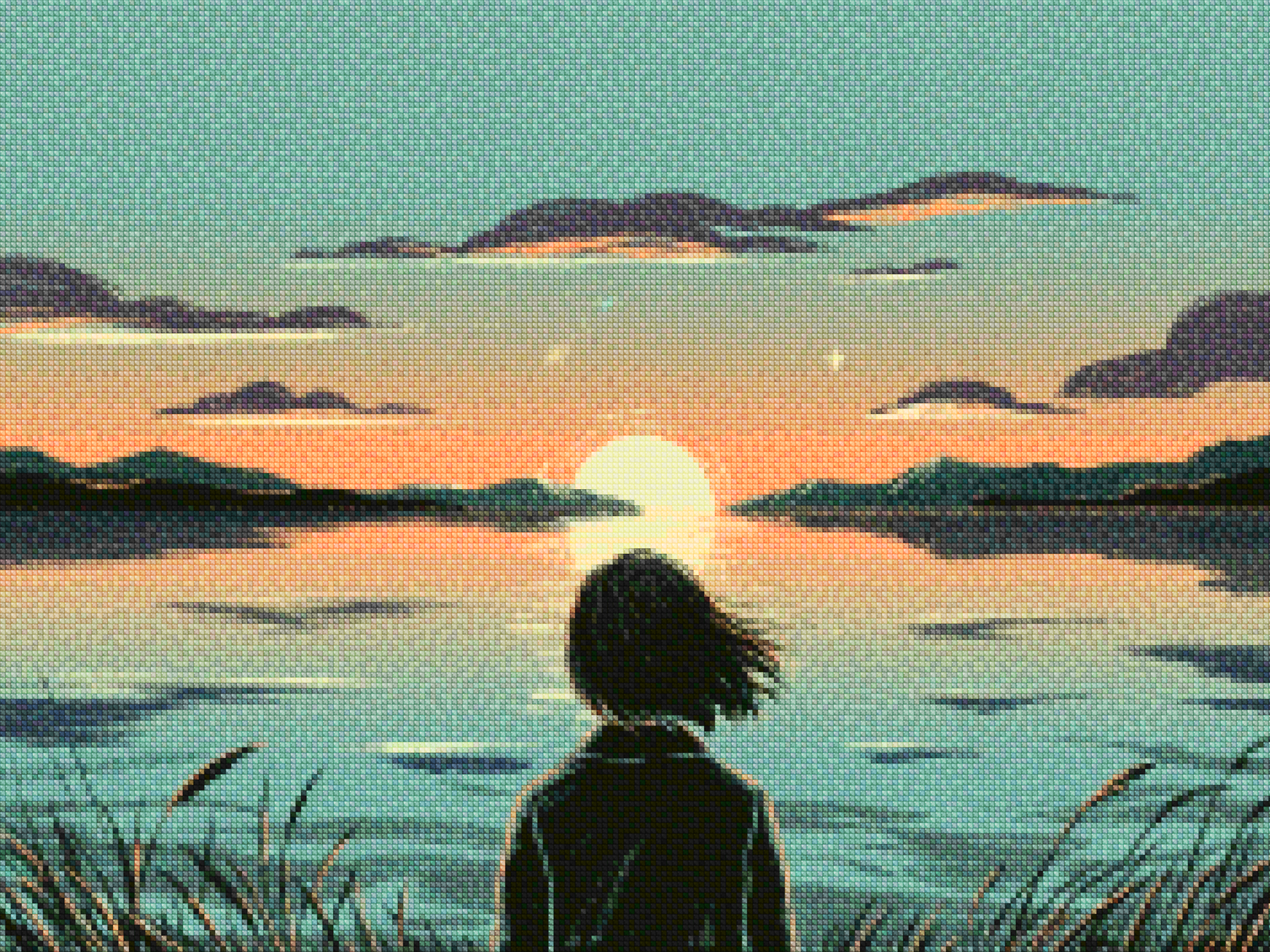 Diamantmalerei - Dämmerungsreflexionen