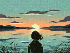 Diamantmalerei - Dämmerungsreflexionen