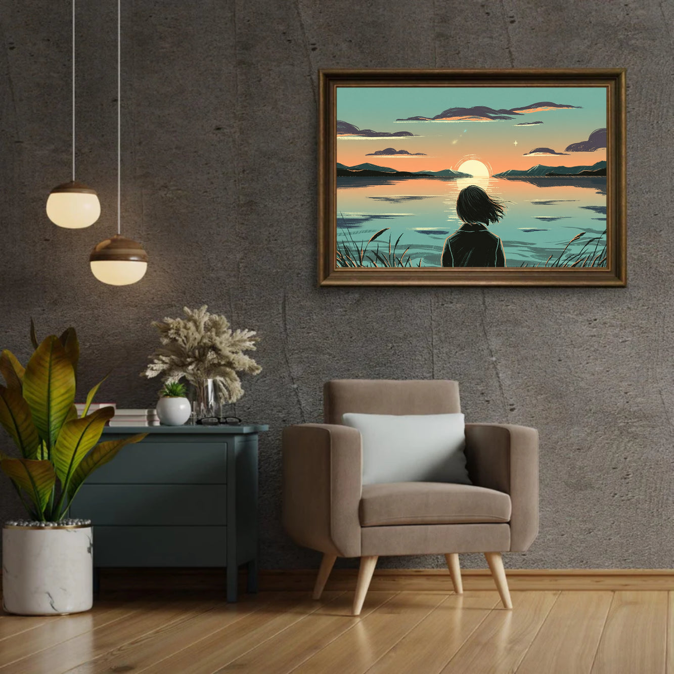 Diamantmalerei - Dämmerungsreflexionen