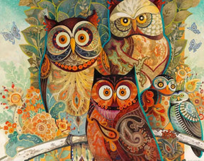 Diamantmalerei - Gemälde von Eulen