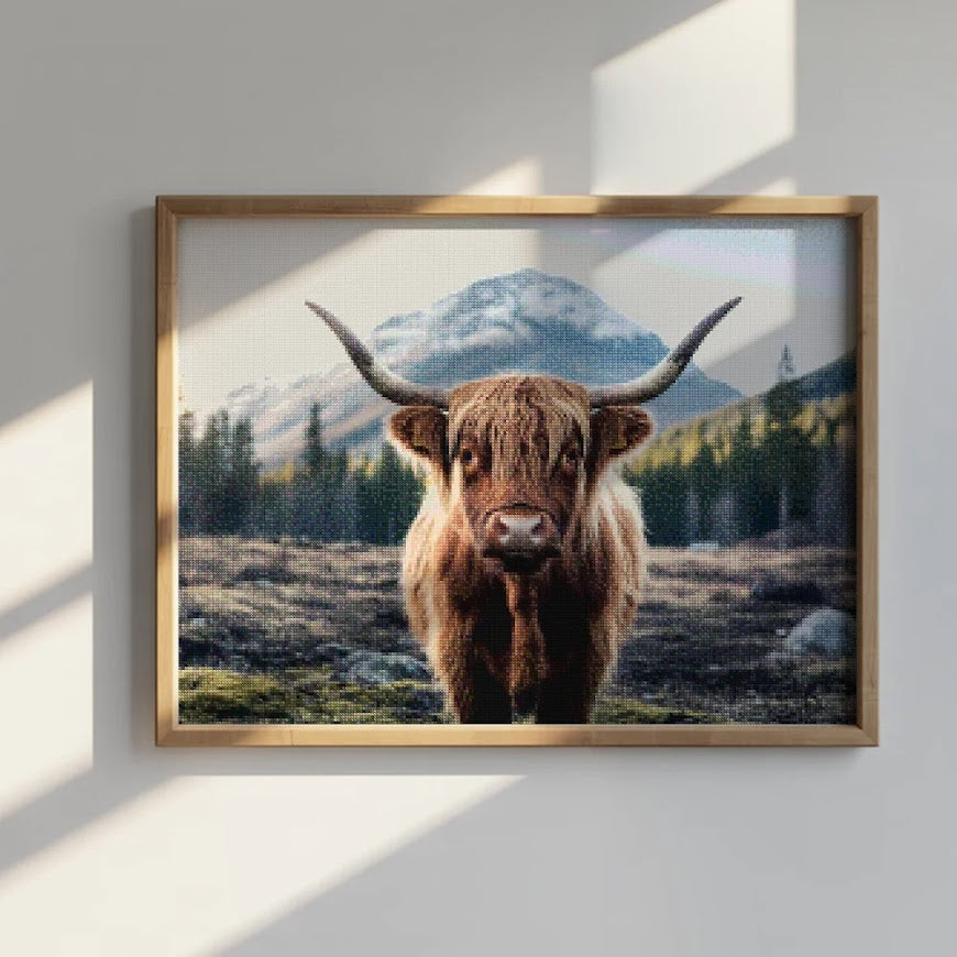 Diamantmalerei - Schottisches Hochlandrind