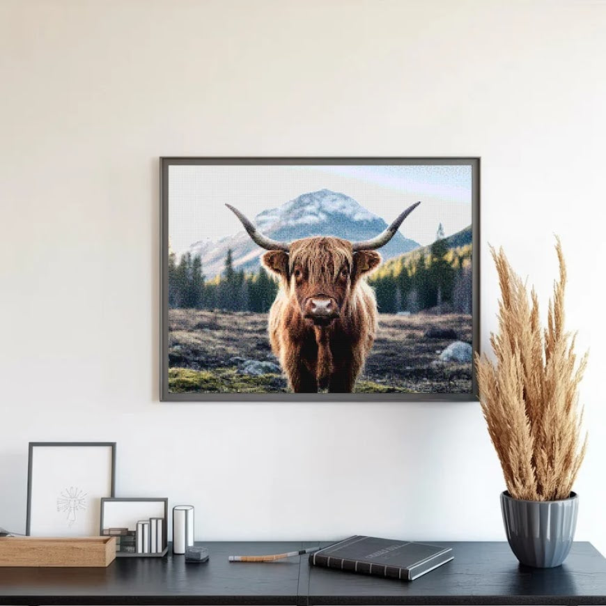Diamantmalerei - Schottisches Hochlandrind